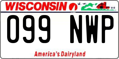 WI license plate 099NWP