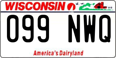 WI license plate 099NWQ