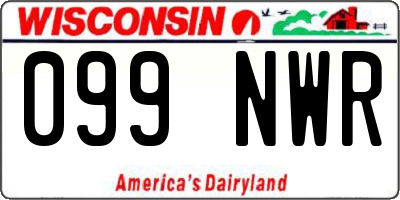 WI license plate 099NWR