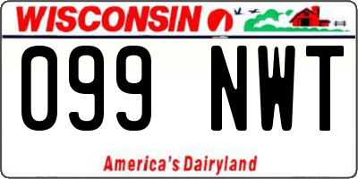 WI license plate 099NWT