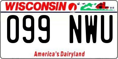 WI license plate 099NWU