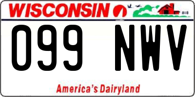WI license plate 099NWV