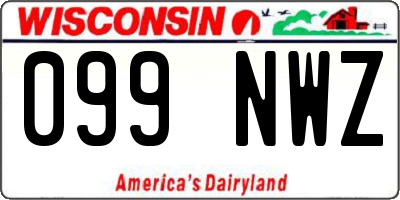 WI license plate 099NWZ