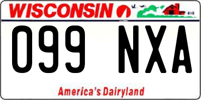 WI license plate 099NXA