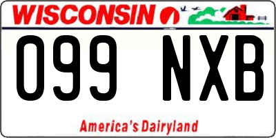 WI license plate 099NXB