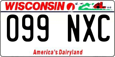 WI license plate 099NXC