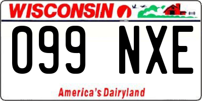 WI license plate 099NXE