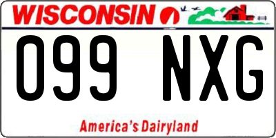 WI license plate 099NXG