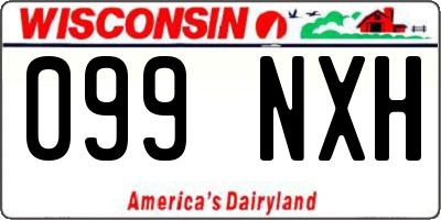 WI license plate 099NXH
