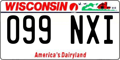 WI license plate 099NXI