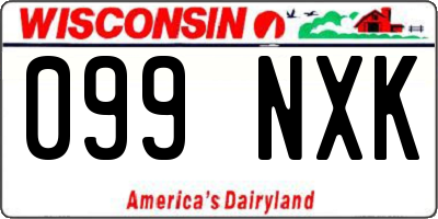 WI license plate 099NXK