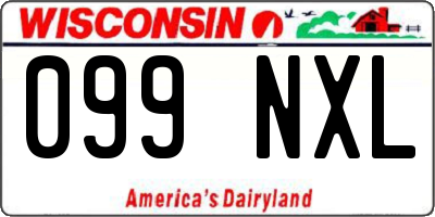 WI license plate 099NXL