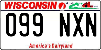 WI license plate 099NXN