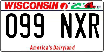 WI license plate 099NXR