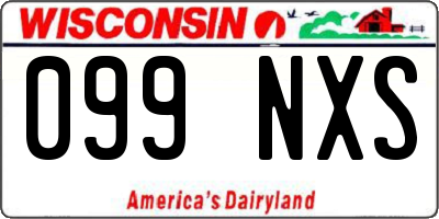 WI license plate 099NXS
