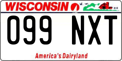 WI license plate 099NXT