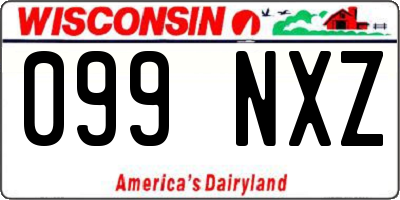 WI license plate 099NXZ
