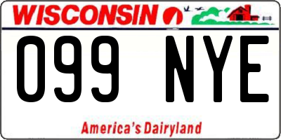 WI license plate 099NYE