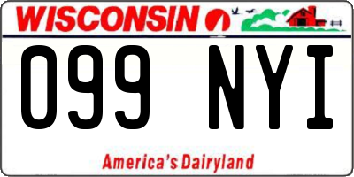 WI license plate 099NYI