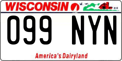 WI license plate 099NYN