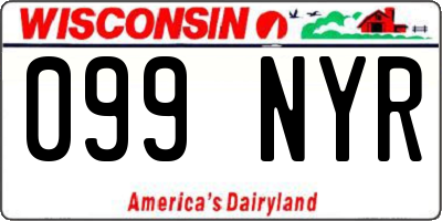 WI license plate 099NYR