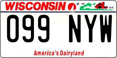 WI license plate 099NYW