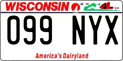 WI license plate 099NYX