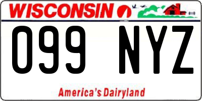 WI license plate 099NYZ