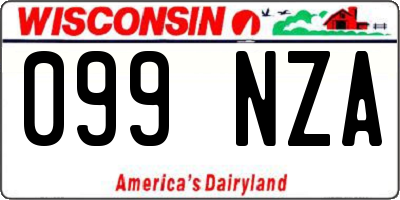 WI license plate 099NZA