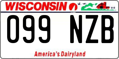 WI license plate 099NZB