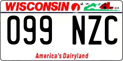 WI license plate 099NZC