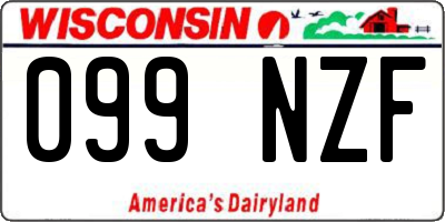 WI license plate 099NZF
