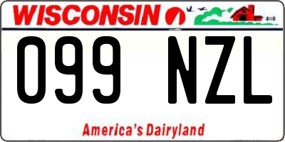 WI license plate 099NZL
