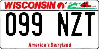 WI license plate 099NZT