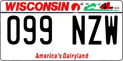 WI license plate 099NZW