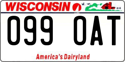 WI license plate 099OAT