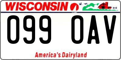 WI license plate 099OAV