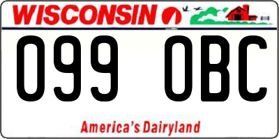 WI license plate 099OBC