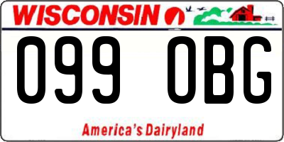 WI license plate 099OBG