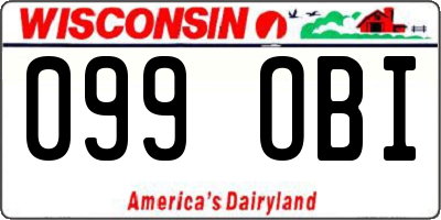 WI license plate 099OBI