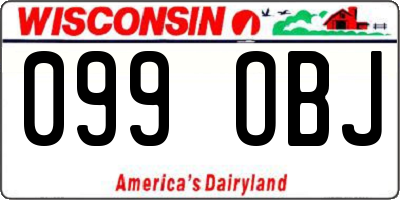 WI license plate 099OBJ