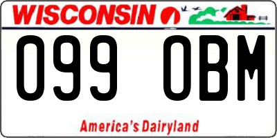 WI license plate 099OBM