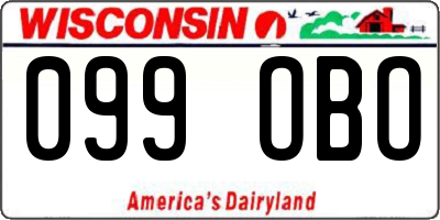 WI license plate 099OBO