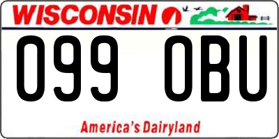 WI license plate 099OBU