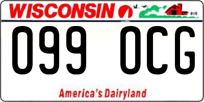 WI license plate 099OCG