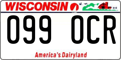 WI license plate 099OCR