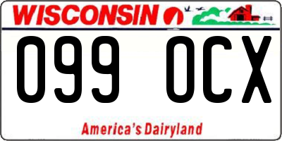 WI license plate 099OCX