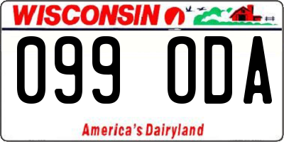 WI license plate 099ODA