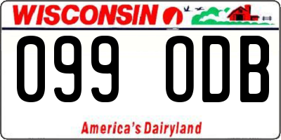 WI license plate 099ODB