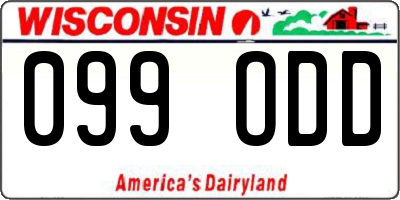 WI license plate 099ODD